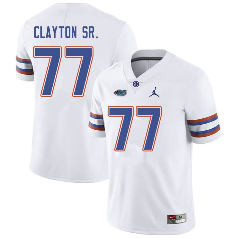 NCAA Florida Gators Antonneous Clayton Sr. Men's #77 Jordan Brand White Stitched Authentic College Football Jersey XAQ7164DU